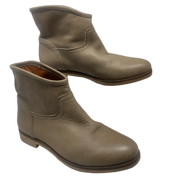 LUCKY BRAND Garmann Taupe Leather Pull On Booties - Picture 4 of 12